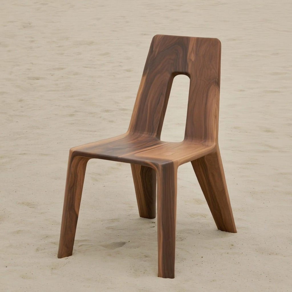 Handcrafted Solid Wood Dining Chair in Dark Walnut Finish