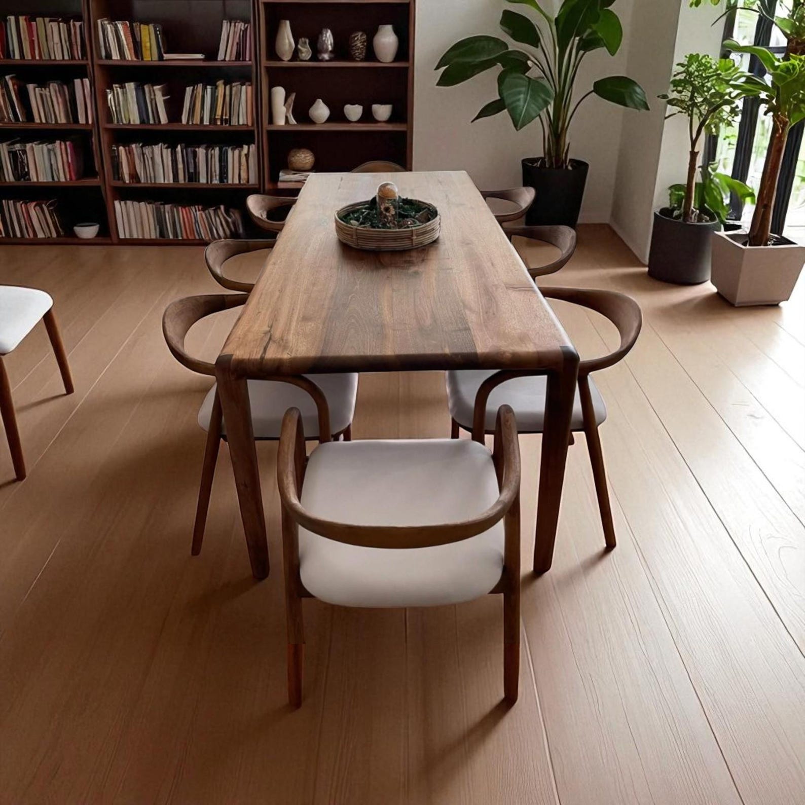 Live Edge Walnut Dining Table, Modern Handcrafted Wood Kitchen & Dining Table