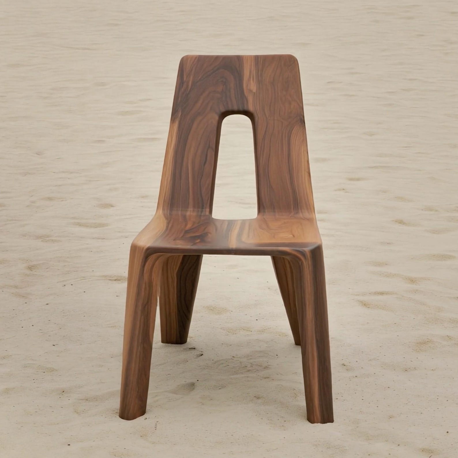 Handcrafted Solid Wood Dining Chair in Dark Walnut Finish
