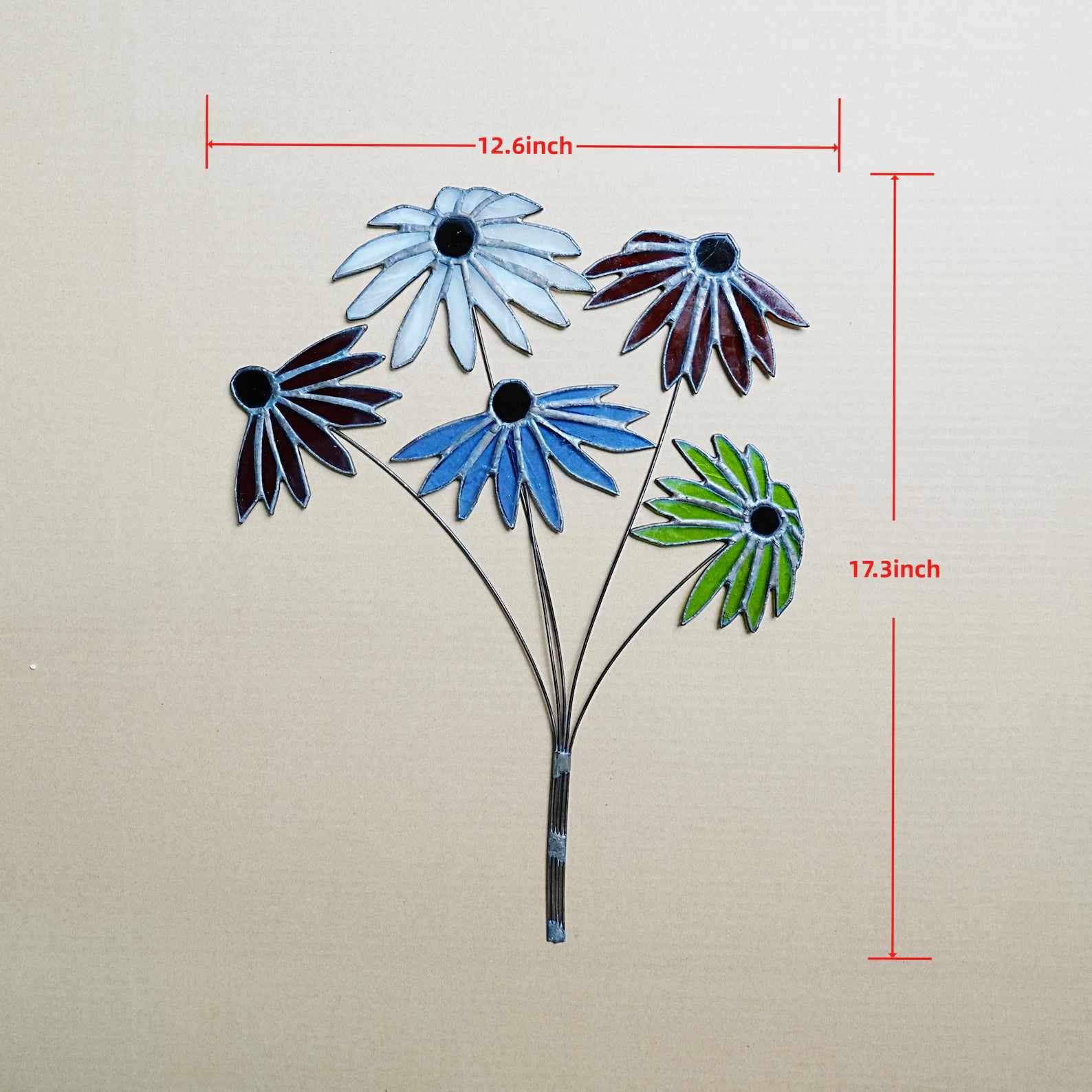Stained glass Coneflower bouquet Table decor