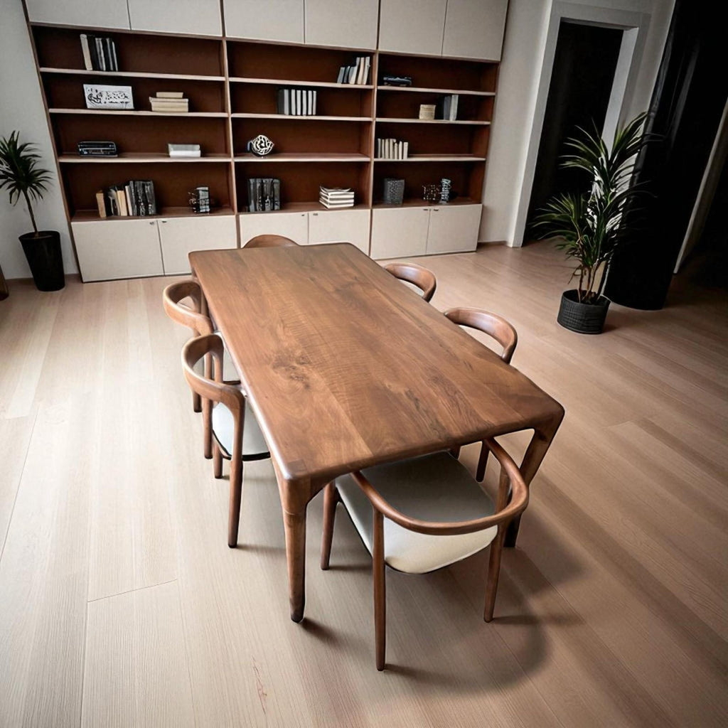 Live Edge Walnut Dining Table, Modern Handcrafted Wood Kitchen & Dining Table