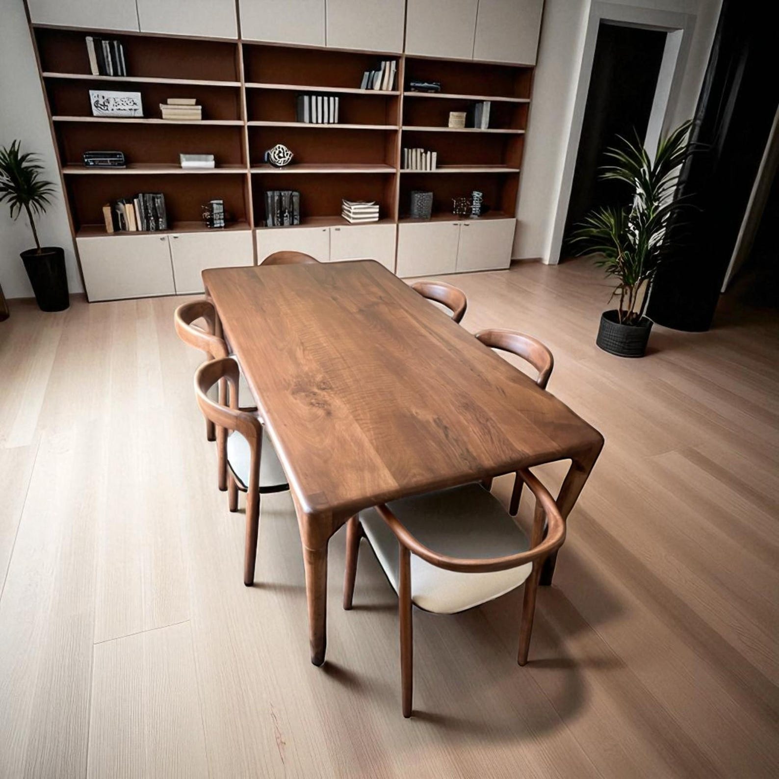 Live Edge Walnut Dining Table, Modern Handcrafted Wood Kitchen & Dining Table
